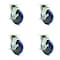 Service Caster Universal Kitchen Casters - 5" Blue Wheel - 4 Swivel w/Brake SCC-20S514-PPUB-BLUE-TLB-TPU1-4 - alternate 1